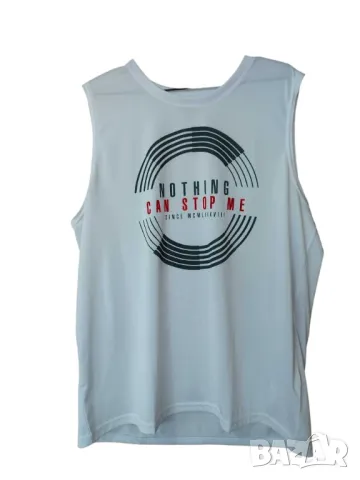 Мъжка спортна тениска без ръкави LC Waikiki, 100% полиестер, Бяла, XXL