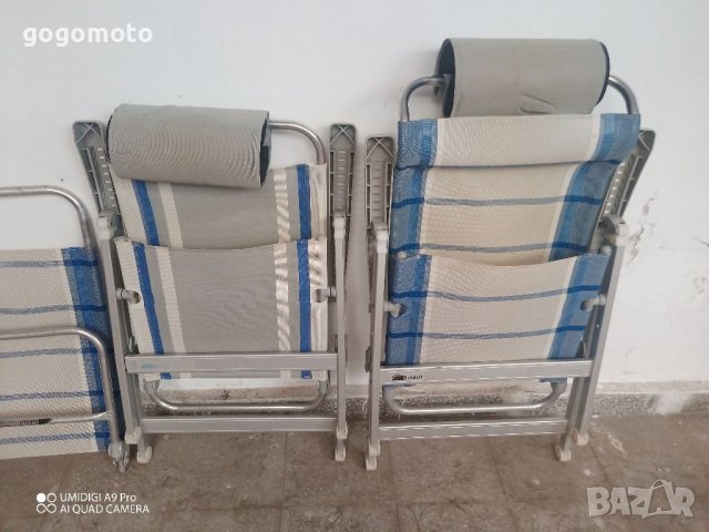 Сгъваем шезлонг алуминиеви за плаж, с регулиране на наклона , снимка 10 - Къмпинг мебели - 37965946