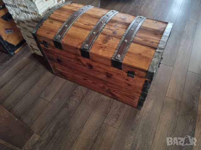 Стар дървен сандък/ракла/скрин, снимка 12 - Антикварни и старинни предмети - 52441208