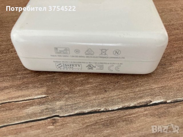 Оригинално Зарядно за MacBook, APPLE 220v Charger USB-C A1719 87w, Бял, снимка 3 - Лаптоп аксесоари - 43831449