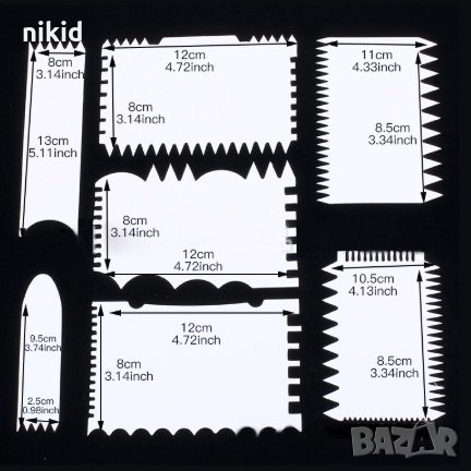 7 бр метални шпатули шпатула за заглаждане и оформяне на торта крем