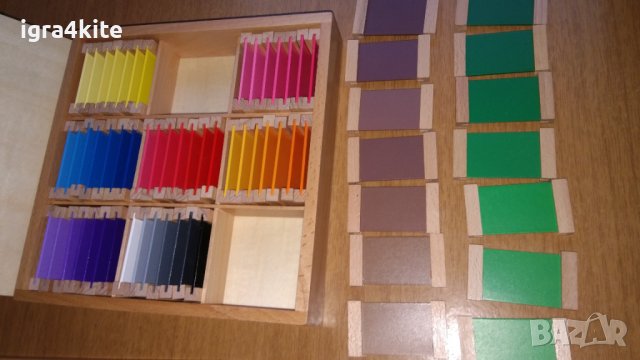 Монтесори цветни сензорни кутии 3бр. ПЪЛЕН КОМПЛЕКТ, снимка 13 - Образователни игри - 38857460