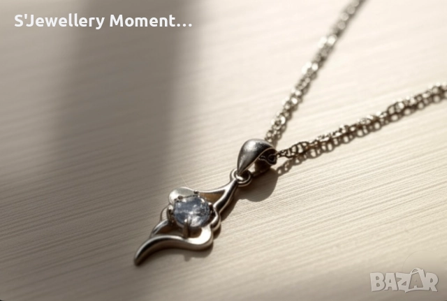 Сребърно колие 925 с висулка , снимка 4 - Колиета, медальони, синджири - 42387503