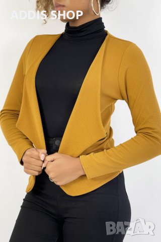 Дамско сако (блейзър) с ревер и джобове с цип, 3цвята - 024, снимка 2 - Сака - 43597712