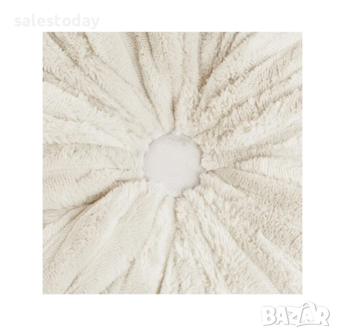 Декоративна възглавница, бяла, Ø35cm, снимка 3 - Декорация за дома - 52659517