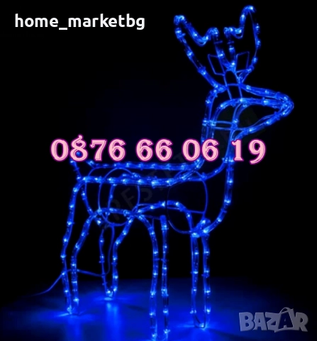 Коледен светещ елен, коледна украса, топла бяла светлина, снимка 4 - Декорация за дома - 52428745