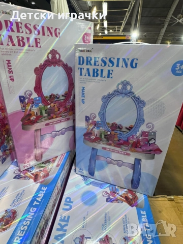 Тоалетка с огледало и аксесоари за грим, синя/розова, снимка 13 - Други - 52853451