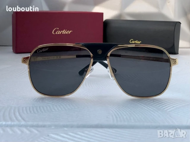 Cartier мъжки слънчеви очила с кожа, снимка 4 - Слънчеви и диоптрични очила - 50741509