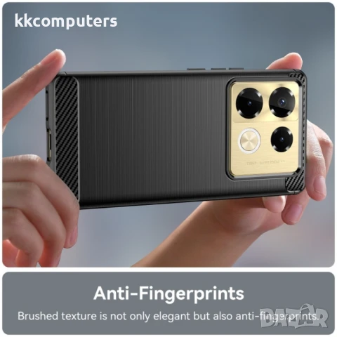 Infinix Note 40 Pro 5G Удароустойчив Carbon Fiber Калъф и Протектор, снимка 4 - Калъфи, кейсове - 50746413