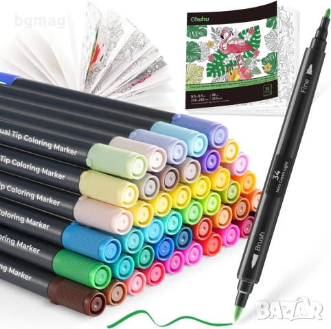 Ohuhu комплект маркери и скицник-48 цвята, 72 страници, снимка 13 - Ученически пособия, канцеларски материали - 52183585