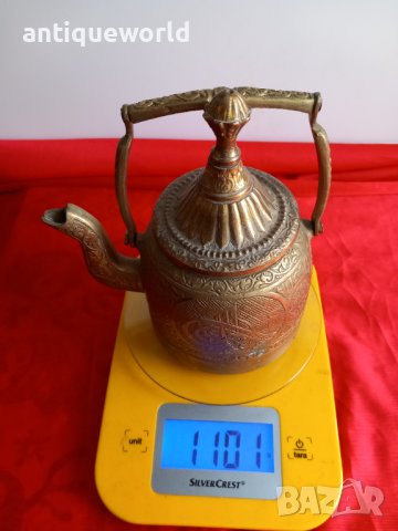 Много Рядък Бронзов ОСМАНСКИ Чайник с ТУГРА, снимка 9 - Антикварни и старинни предмети - 43756798