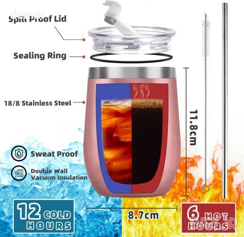 Коледен подарък за жена - термочаша с капак "Ти си моят пингвин", снимка 4 - Други стоки за дома - 43121295