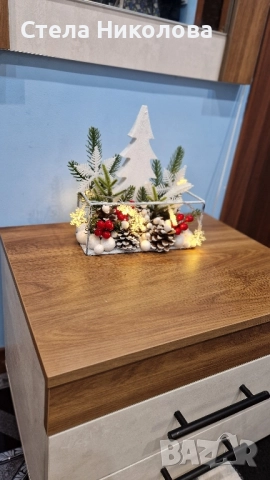 Ръчно изработени Коледни свещници и декорации със скандинавски мъх, снимка 11 - Декорация за дома - 52639912