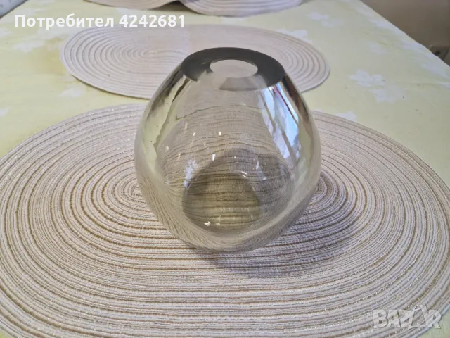 Сет от опушено стъкло ваза и пепелник, снимка 2 - Вази - 49776840