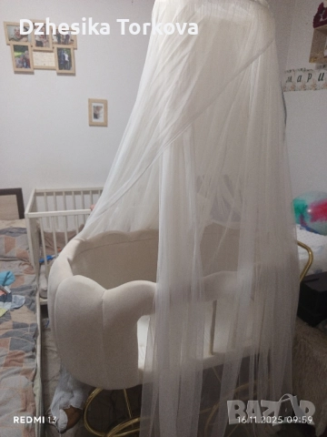 Бебешко легло с балдахин, снимка 2 - Бебешки легла и матраци - 52366968