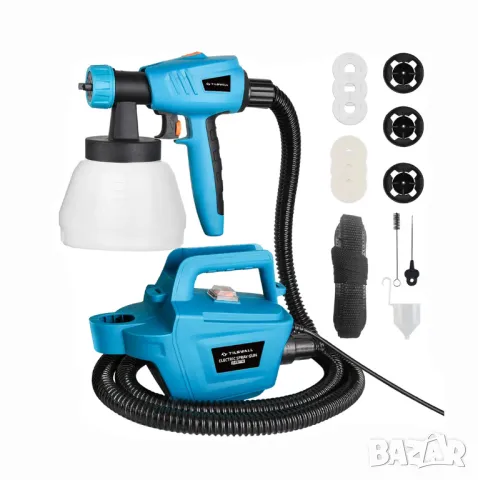 800W Електрически пистолет за боядисване, 1300 ml контейнер, 3 дюзи, 3 режима на пръскане, снимка 1