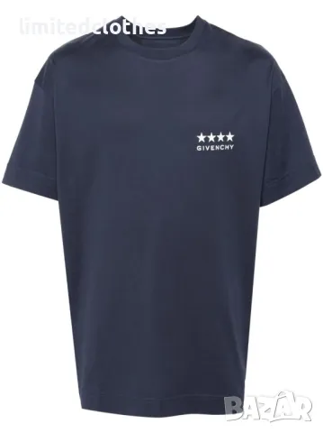 GIVENCHY Navy Blue 4G Star Logo Print Relaxed Fit Мъжка / Дамска Тениска size M, снимка 2 - Тениски - 47324476