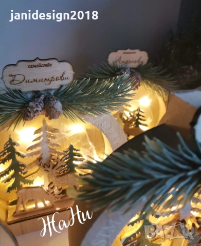 ✨ Светеща коледна декорация с персонално име 🎅