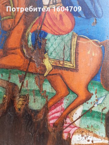 Стара Икона Св. Димитър, снимка 8 - Икони - 35378385