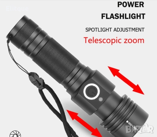 Мощно Ръчно джобно фенерче  с крушка XHP50  магнит и голяма батерия FL64, снимка 2 - Други - 52805807