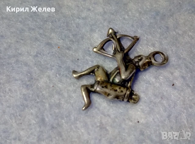 ЗОДИЯ СТРЕЛЕЦ ФИГУРАЛЕН АСТРОЛОГОЧЕН СРЕБЪРЕН МЕДАЛЬОН ЛАКИРАНО СРЕБРО 925 РЕТРО АРТ БИЖУ 50170, снимка 3 - Колиета, медальони, синджири - 50542178
