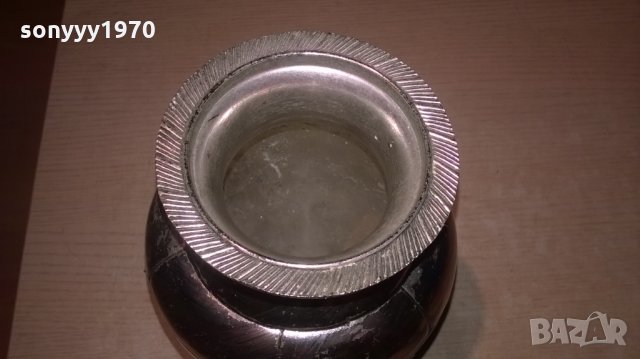 ваза/кана-внос франция-24х13см-метална с релеф, снимка 12 - Колекции - 26762336