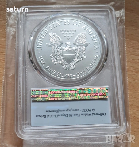 сребърна монета долар First Strike PCGS MS70 2019, снимка 2 - Нумизматика и бонистика - 53573708
