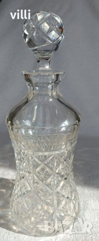 Винтидж викторианска гарафа с талия от оловен кристал, снимка 3 - Други - 43380236