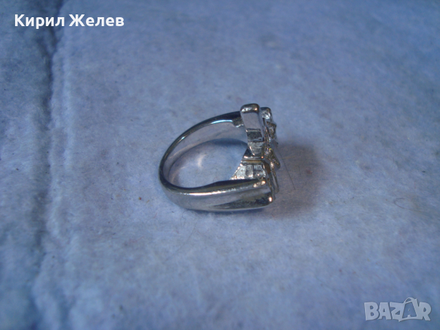 ЗВЕЗДОВИДЕН ПОСРЕБРЕН КРИСТАЛЕН ФИГУРАЛЕН ФЕШЪН АРТ ПРЪСТЕН 3642, снимка 9 - Пръстени - 36423660
