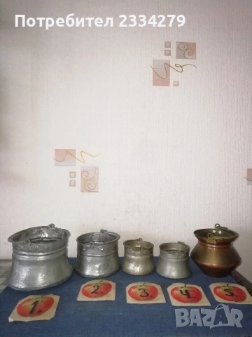 Бакърчета менци и тава, стари ръчно изработени изковани и калайдисани. , снимка 11 - Антикварни и старинни предмети - 52930081