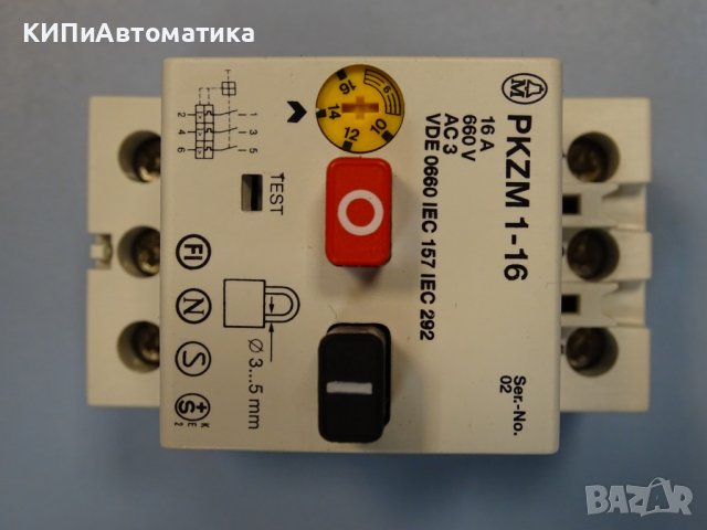 моторна термично-токова защита KLOCKNER MOELLER PKZM 1-16 Circuit Breaker 10-16A, снимка 8 - Резервни части за машини - 37660345
