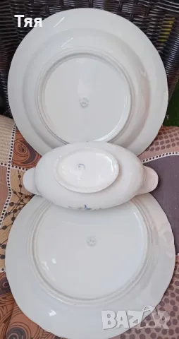 Порцелан Синя роза, снимка 5 - Чинии - 48332749