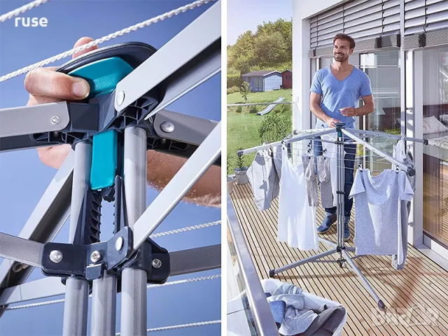 НОВИ! Сушилник за дрехи Leifheit Linopop UP 140 тип чадър ротационен сушилник със стойка, снимка 4 - Сушилници - 48680646