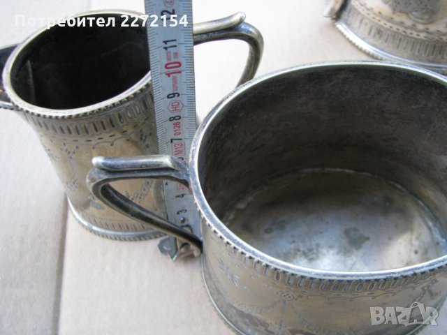 Посребрен чайник с кана и чаша, снимка 8 - Антикварни и старинни предмети - 28388706