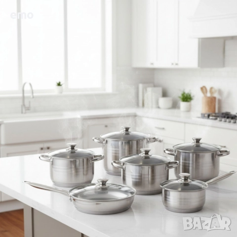 Комплект съдове, снимка 2 - Съдове за готвене - 52656369