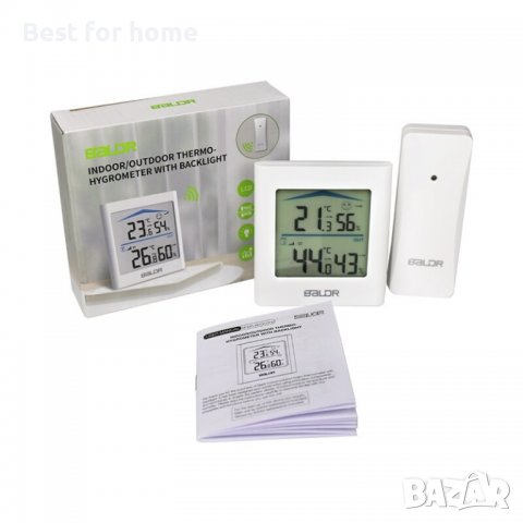 Baldr Термометър и хигрометар с външен датчик, снимка 3 - Друга електроника - 37642693