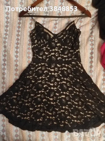 Черна къса дантелена рокля, снимка 1