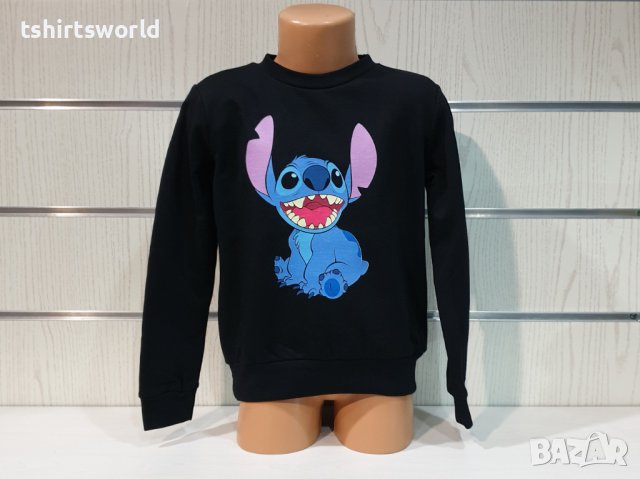 Нова детска ватирана блуза с дълъг ръкав Стич (Stitch) в черен цвят, снимка 6 - Детски Блузи и туники - 38996156