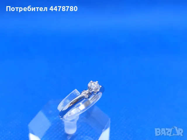 Годежен пръстен с Диамант VVS1 0.23ct, снимка 3 - Пръстени - 50400252