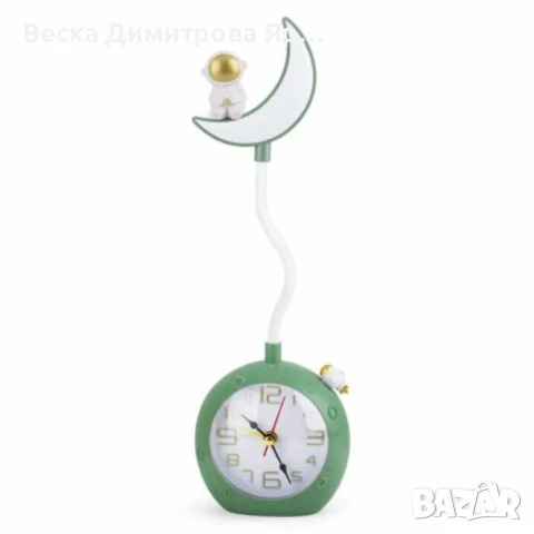 LED настолна лампа с будилник Astronaut Moon, снимка 4 - Лед осветление - 51152790