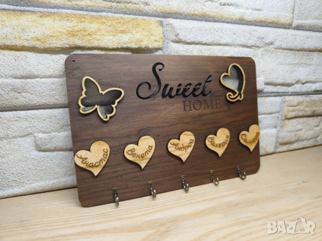 🌟Закачалка за ключове с вашите имена или фамилия, снимка 4 - Декорация за дома - 51923459