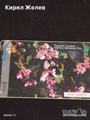 Четири фонокарти БУЛ ФОН, МОБИКОМ тема ЦВЕТЯ редки за КОЛЕКЦИЯ 50822, снимка 9 - Колекции - 51649302