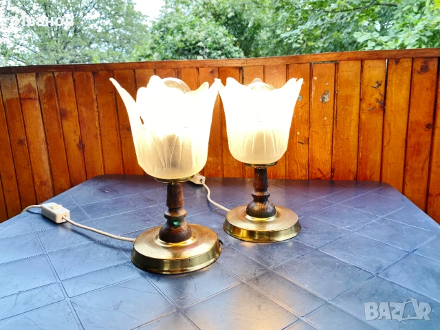 ЦЕНА - 25€. Комплект от 2 лампи Матирани абажури с Лалета, снимка 8 - Настолни лампи - 51426637