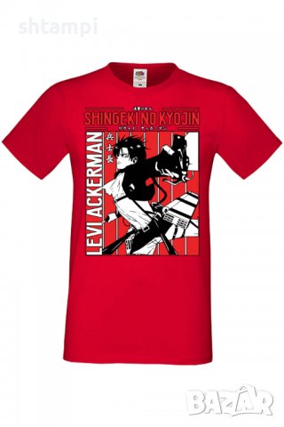 Мъжка тениска Attack on Titan Levi Ackerman,Анимация,игра,Празник,Повод,, снимка 4 - Тениски - 37948916