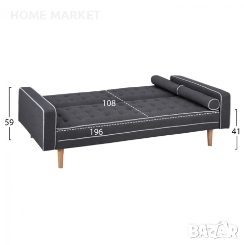 Разтегателен диван Салвадор - сив цвят  Модерен разтегателен диван Салвадор е със сива дамаска , снимка 2 - Дивани и мека мебел - 53083991