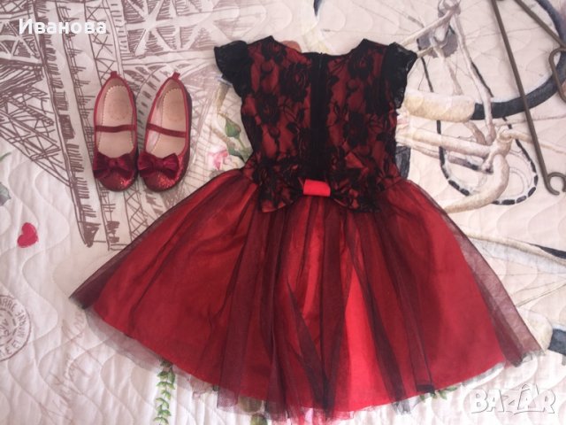 Рокля и обувки, снимка 2 - Детски рокли и поли - 40225736