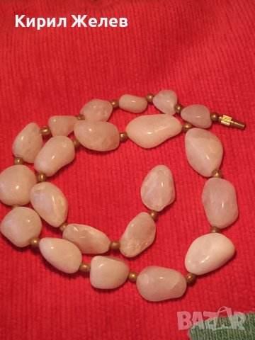 СТАРО СКЪПОЦЕННО КОЛИЕ НАТУРАЛЕН МЛЕЧЕН КВАРЦ и БРОНЗ 34678, снимка 3 - Антикварни и старинни предмети - 39193199