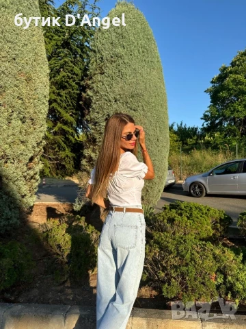 Кокетна блуза в бяло с къдрички, снимка 9 - Корсети, бюстиета, топове - 50786996