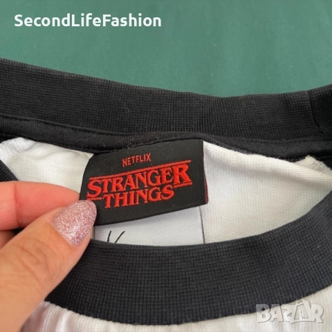 Мъжка тениска Karl Kani x Stranger Things с изображение на демон, памучна, размер M, снимка 3 - Тениски - 52283318