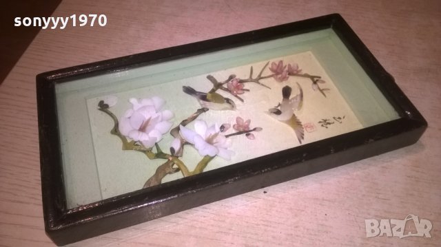 JAPAN-СЕДЕФ-РЕТРО КАРТИНА-23Х12Х2СМ-ВНОС ФРАНЦИЯ, снимка 2 - Колекции - 27889306